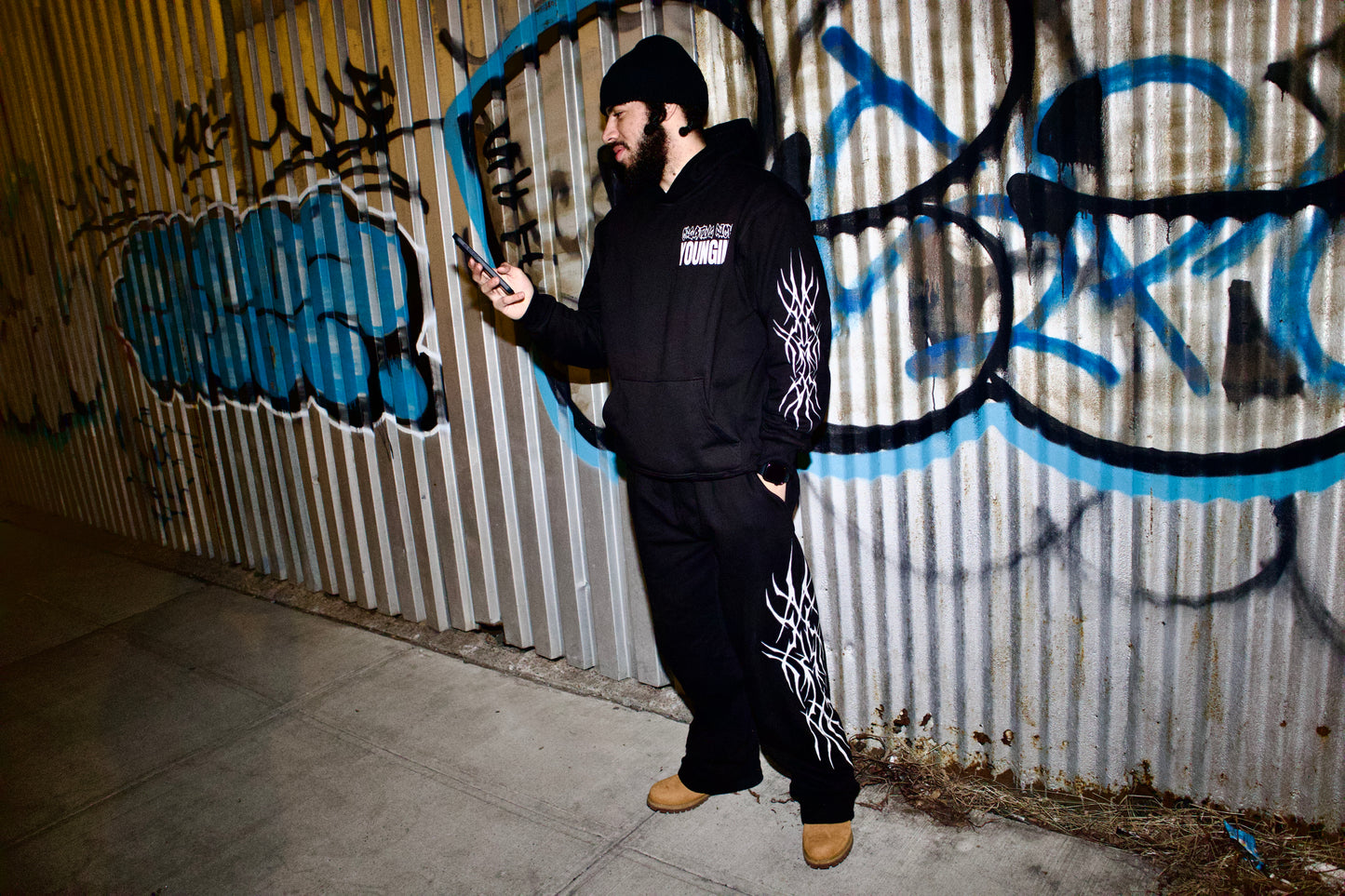 BLACK C.R.Y GLOW IN THE DARK SWEATPANTS