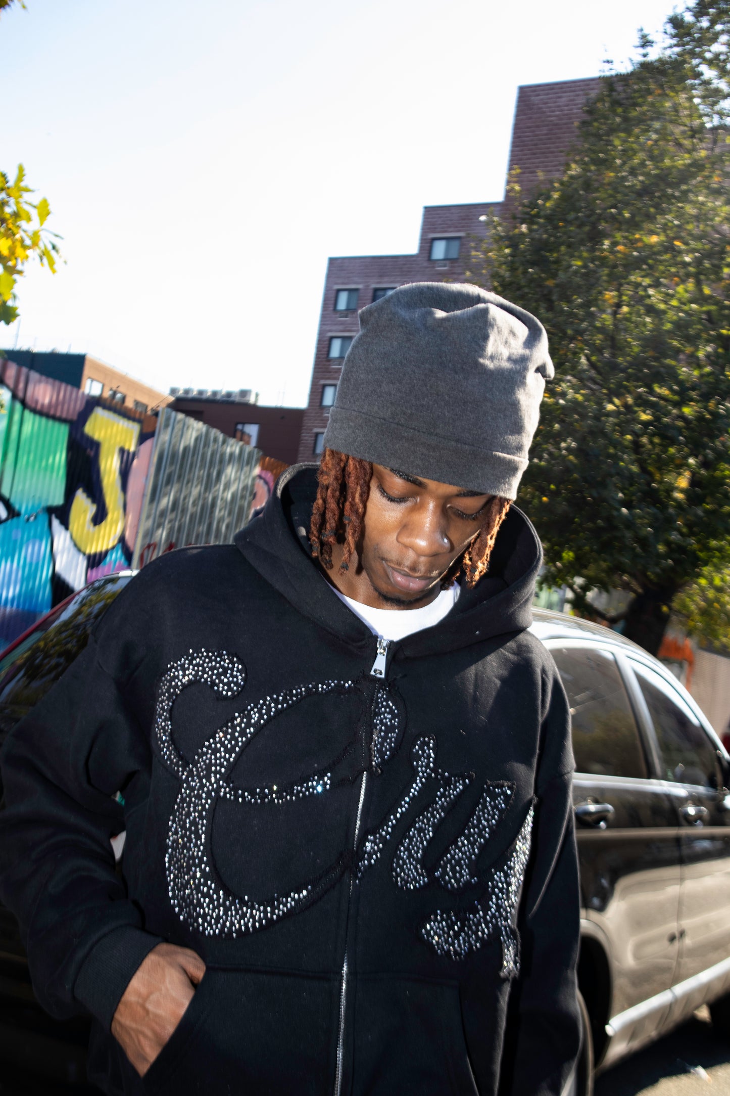 CRY RHINESTONE HOODIE