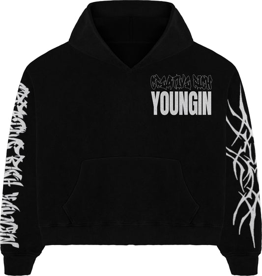 BLACK C.R.Y HOODIE