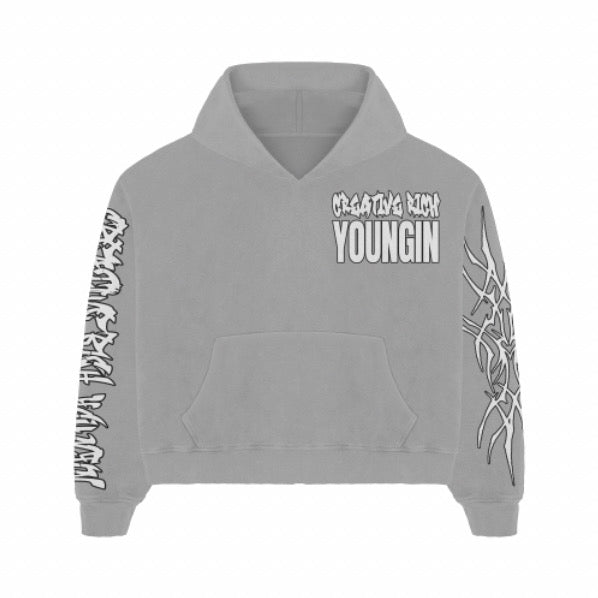 Grey C.R.Y HOODIE