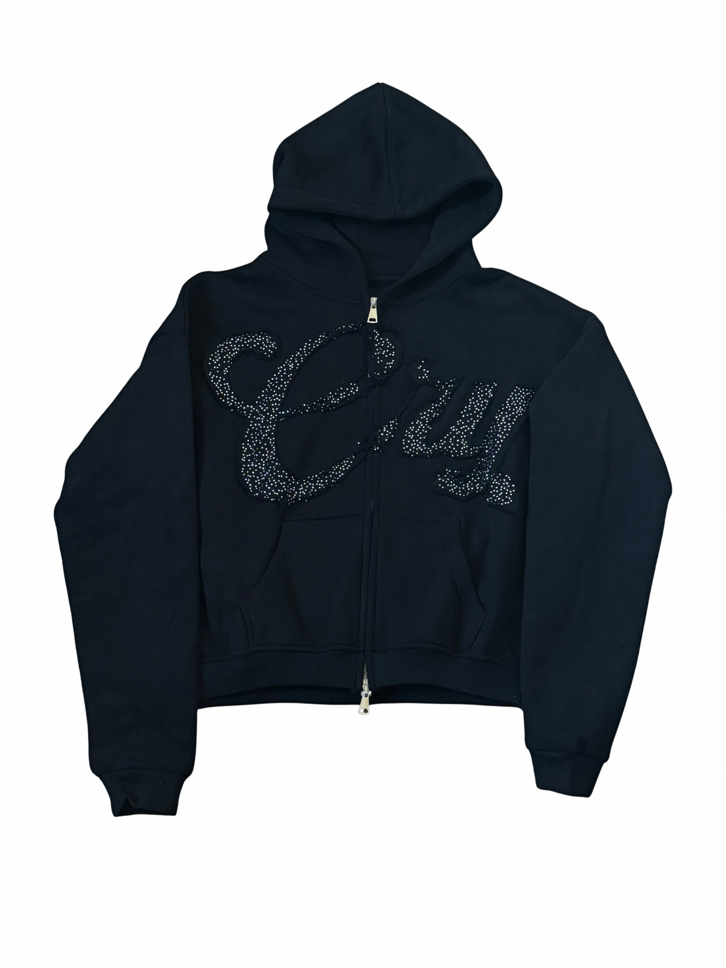 CRY RHINESTONE HOODIE