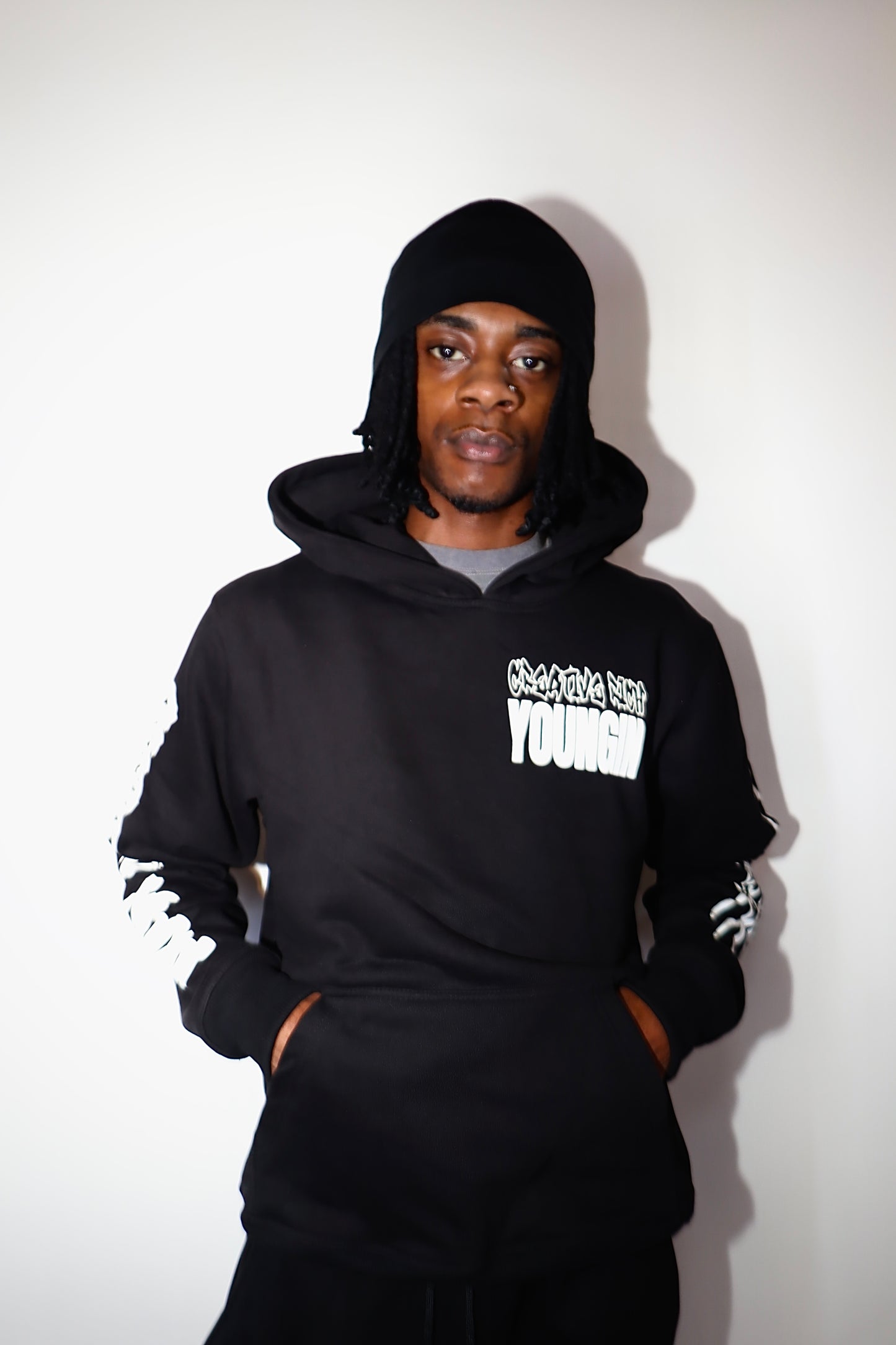 BLACK C.R.Y HOODIE GLOW IN THE DARK