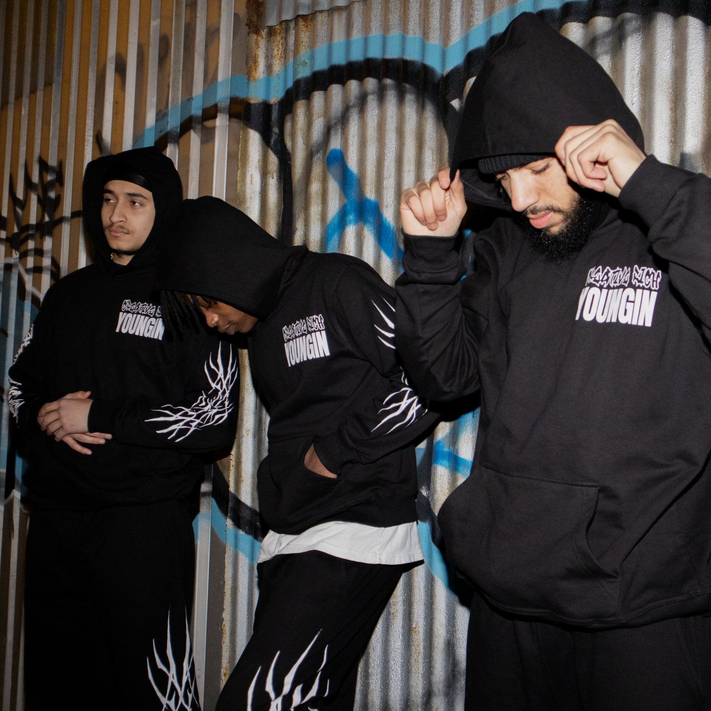 BLACK C.R.Y HOODIE GLOW IN THE DARK